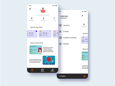 University App app design minimal school app ui uidesign uiux university app ux