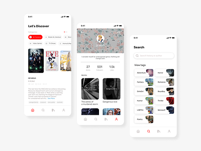 Concept app for the Archive of Our Own app archive of our own book branding concept design mobile ui ux