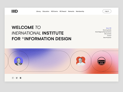 IIID Website branding clean design gradient graphic design graphic elements main screen minimalistic design ui