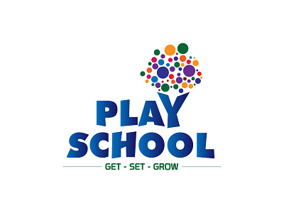 play school logo with slogan modern preschool logo