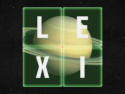 Lexi planet black green planet space tiles words