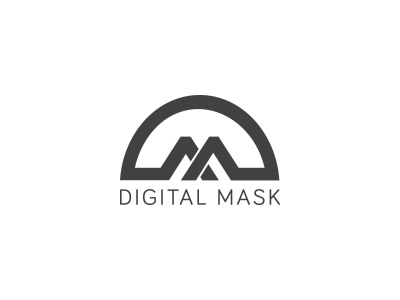 Digital Mask black branding circle design digital logo mask typography