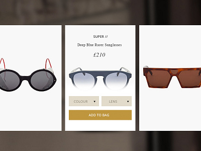 Sunglasses Boutique - Hover / Add to Basket brand button cta design ecommerce hover shop typography ui ux website