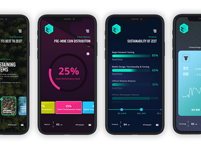 ZestCoin for Mobile app blockchain brand branding cryptocurrency design infographic logo mobile rebrand typogaphy ui ux web website