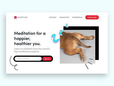 happier (landing page) landing minimal ui ui design uiux