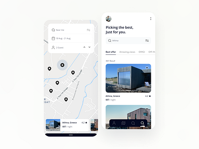 Minimal Booking App airbnb booking minimal renting room ui uiux