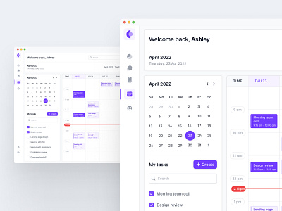 Calendar Dashboard - UI calendarschedule maker ui design