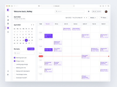 Calendar Dashboard - UI Design calendarschedule maker ui design