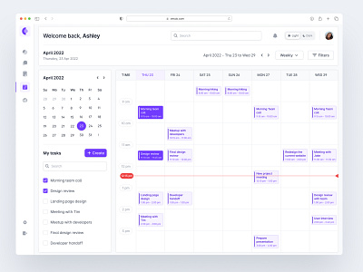 Calendar Dashboard - UI Design