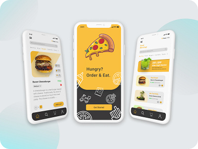Food Delivery App app design minimal type typography ui ux