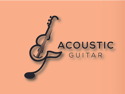 guitar logo design flat graphic design illustration logo minimal