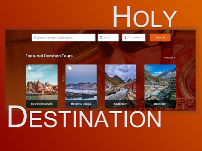 Holy Destination design holy travel ui ux webdesign