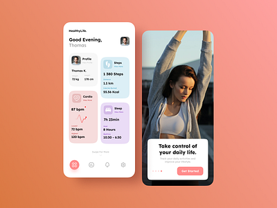 Healthcare App app app design app ui clean fitness fitness app flat health health tracker healthcare interaction lifestyle mobile ui modern tracker ui ux