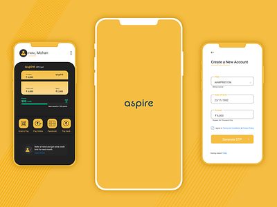 Aspire - Screens from an ongoing project app app design app modern design app modern ui app ui banking app design branding design finance app design flat minimal ui ux