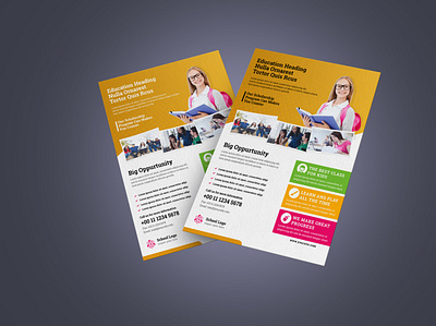 School Flyer Design Concept branding brochure design business flyer design corporate flyer flyer design handout leaflet design leaflets professional flyer