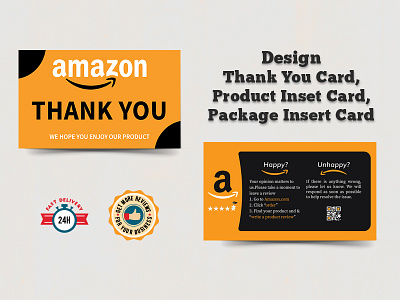 Custom Design Amazon Thank You Card amazon amazon thank you card branding card cards design gift card insert package package insert card postcards product product insert product insert card promotion thank thank you card you