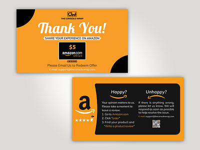 Design Amazon Product Insert Card amazon thank you card branding design handout insert card product insert card thank you card thank you cards