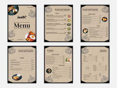 Restaurant Menu Design for Lavattè