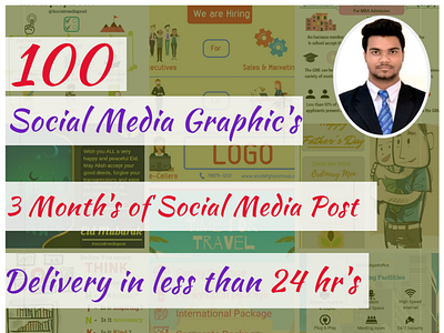 i will create 100 social media post