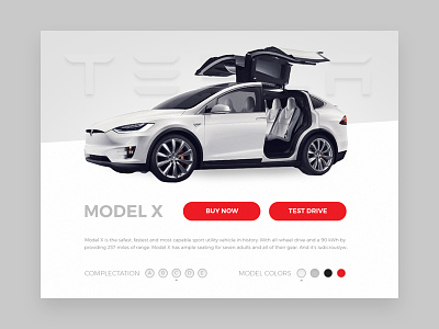 Tesla online store concept car challenge clean design ecommerce element interface shopping tesla typography ui web