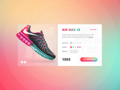 Nike store concept air card color colorful design ecommerce max product shoes sport store ui