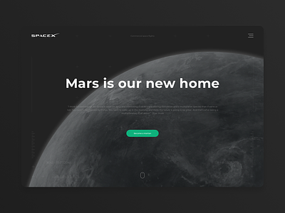 SpaceX promo page concept challenge design designer elon mars musk space spacex ui ux