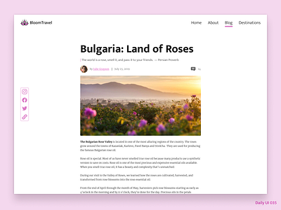 Daily UI 035 - Blog Post blog post daily ui dailyui dailyuichallenge