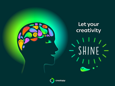 Creative Thoughts branding creativity glow illustration playoff shine thoughts