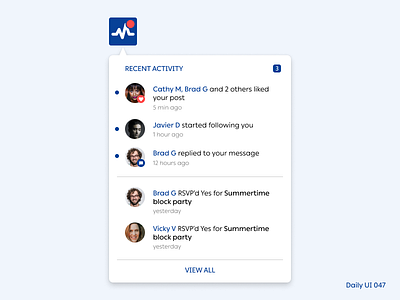 Daily UI 047 - Activity Feed activity feed daily ui dailyui dailyuichallenge