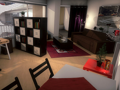 My Apartment - Inside 3d apartment c4d cinema 4d flat france lights modeling rennes textures