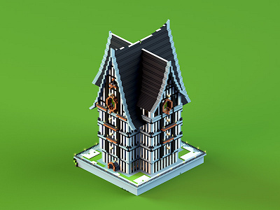 Cloudscraper Hotel 3d building cinema 4d hotel house minecraft render roof steampunk victorian