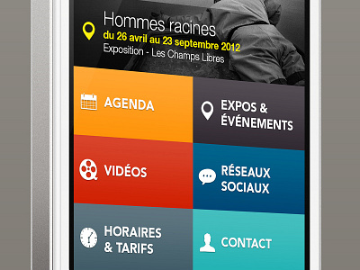 Champs Libres Home app buttons caption champs culture home icons iphone libres rennes screen slider