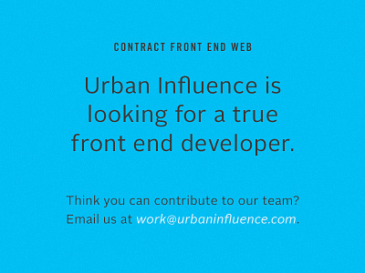 We're Hiring contract hiring web website work