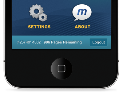 MetroFax iPhone Dashboard dashboard icons iphone metrofax
