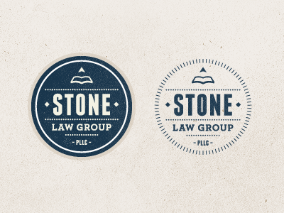 Stone Law Group arrow badge book circle gothic law league neutraface slab stone