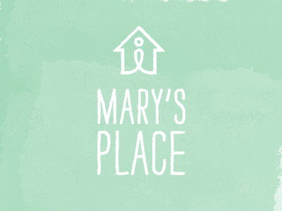 Logo for Mary's Place handdrawn home logo marys place person strangelove