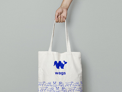 Wags Tote Bag branding design icon icons illustration logo vector wags