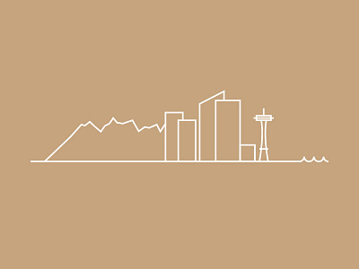 From the mountains to the sound buildings city illustration mountains needle sea seattle space