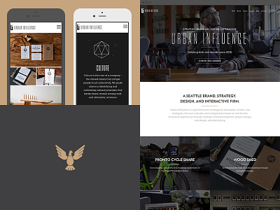 New Urban Web branding design interactive mobile pigeon website