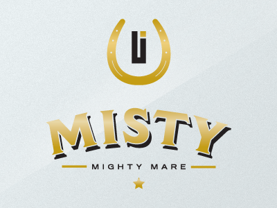 Mighty Mare decal foil gold mare mighty misty vinyl window