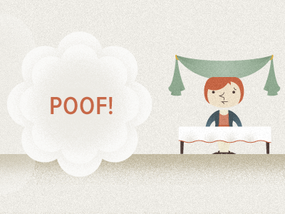 Poof! banner burst cloud desk illustration internmatch