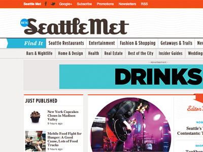 Seattle Met Header logo orange seattle seattle met typography website white