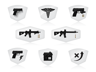Tactical Icons bolt bullets firearms guns home icons safety tactical
