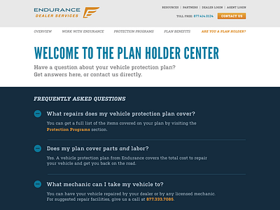 Endurance Plan Holder Center car endurance website