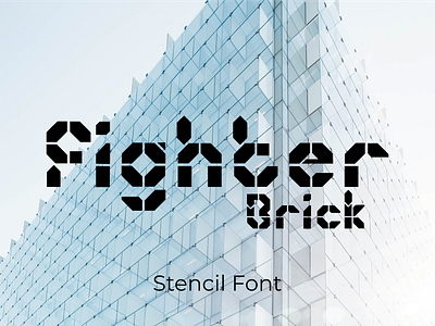 Fighter Brick branding design display font font icon logo stencil stencil font typography