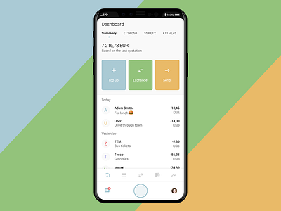 Banking Dashboard App UI app banking exchange fintech iphone iphone 8 money ui design