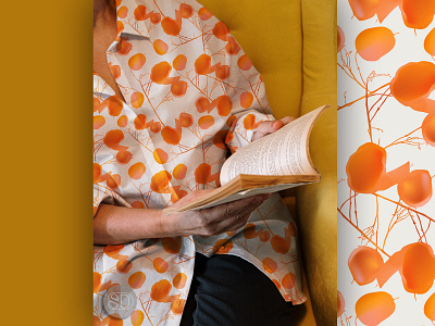 Pattern 02 | NECH-TO collection art branding design digital fabric fashion floral flower illustration illustrator orange pattern design poster print seamless surface design textile textile design visual design