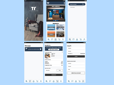 Online Furniture app (TEHZEEB FURNITURE) adobe illustrator adobe xd design adobexd app design application application ui furniture mobile prototype uiux ux
