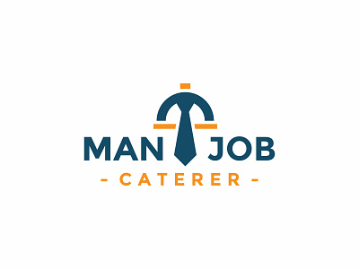 Man Caterer Job Logo Concept business caterer catering chef concept cook design drink food hiring illustration job kitchen logo man modern restaurant tie ui ux