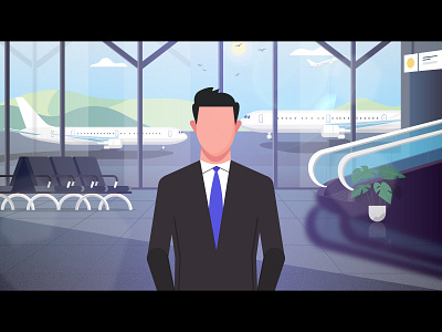 The Rejected airplane airport animation animation 2d businessman illustration lockdown plane realistic storyboard waiting room